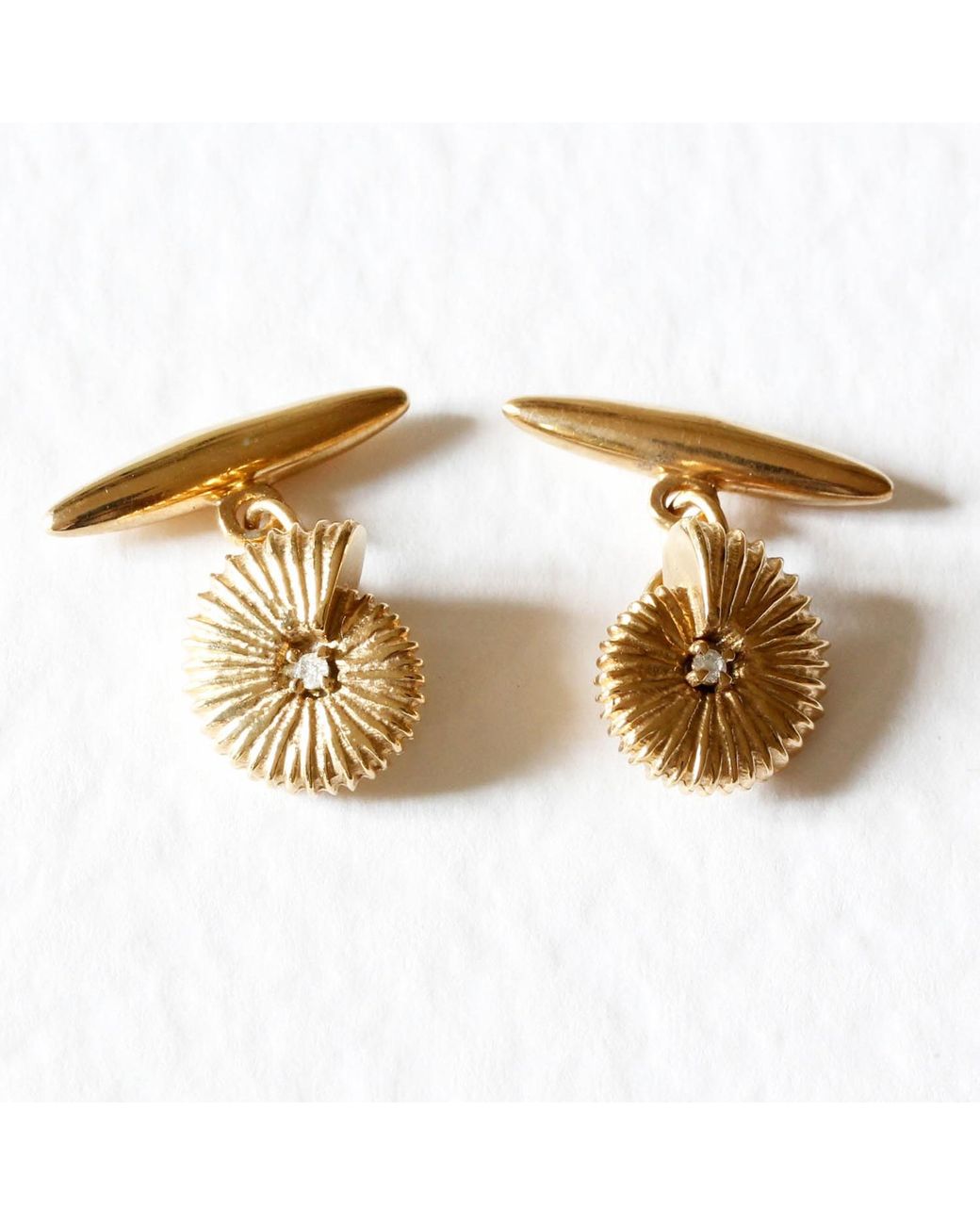 Lee Renee Metallic Ammonite Diamond Cufflinks – for men
