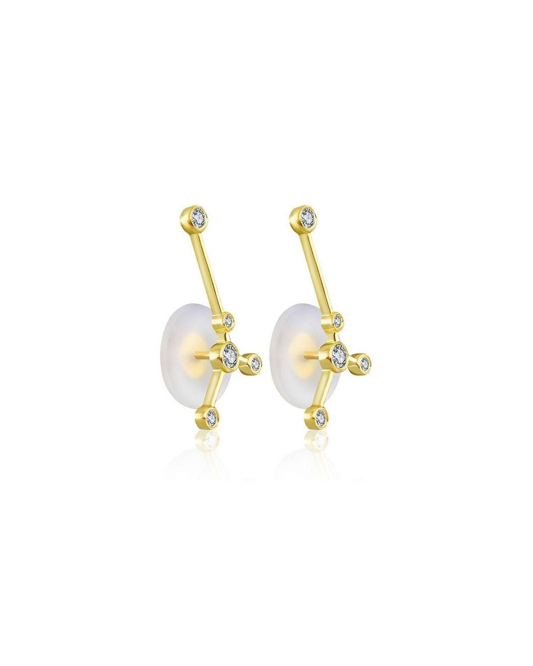 Genevieve Collection Metallic Cancer Zodiac Constellation Earring 18K & Diamond