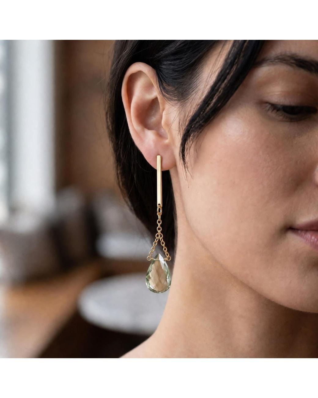 Heather Hawkins Jewelry Metallic Hold On Faceted Gemstone Post Back Cocktail Earrings