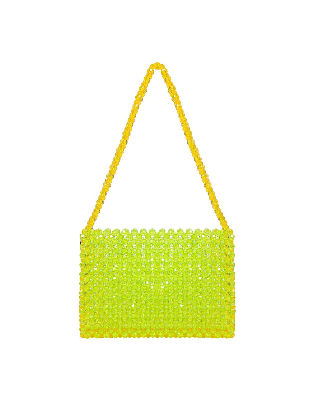 Tillie Beads Yellow Color Pop Beaded Shoulder Bag