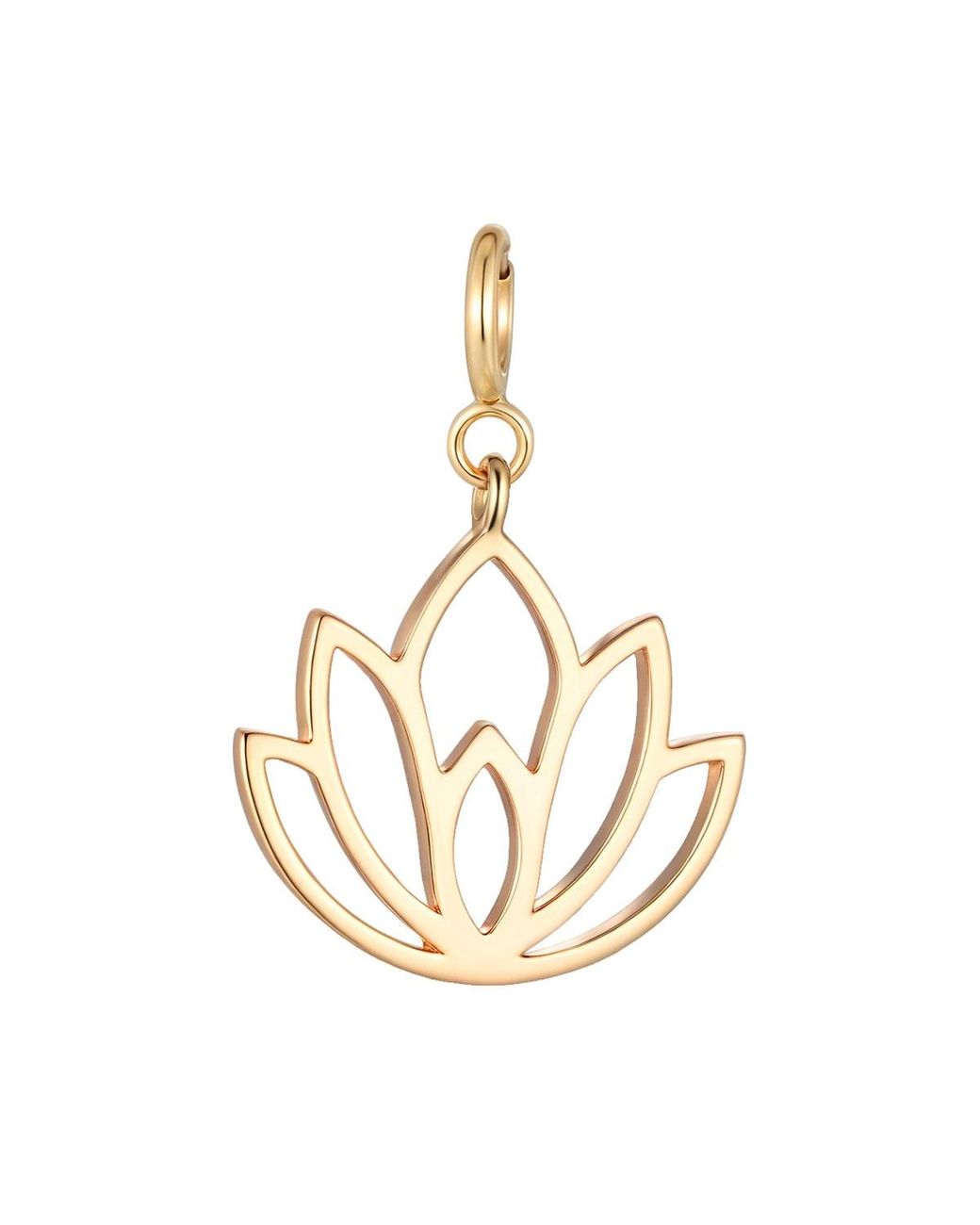 Larisa Beaumont Metallic Lotus Charm – 14K Solid Flower Pendant