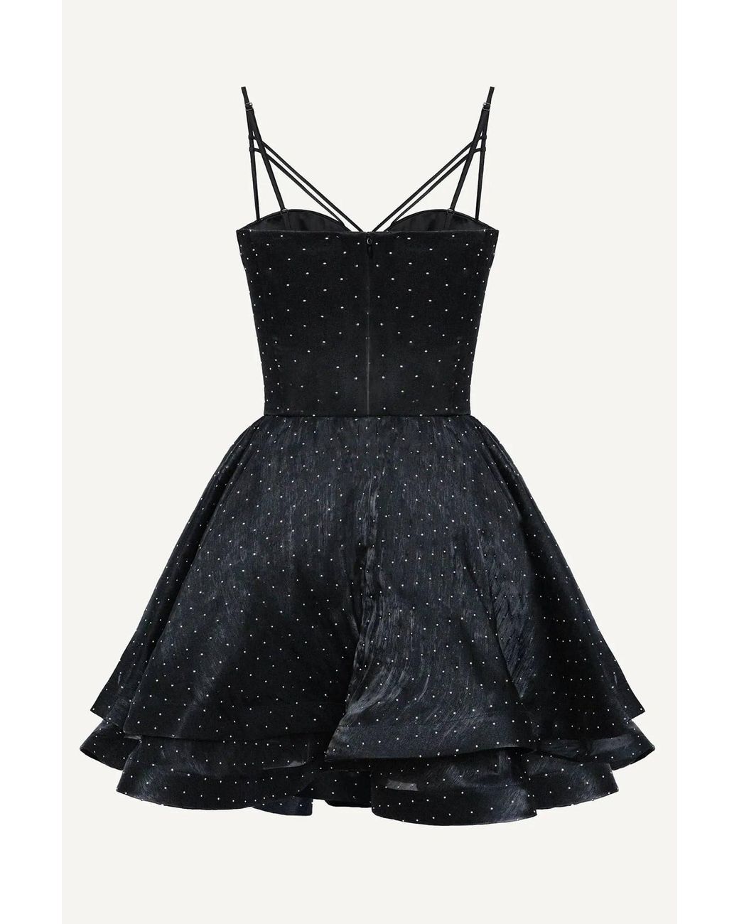 POST MERIDIEM Blue Mini Bustier Dress With Rhinestones
