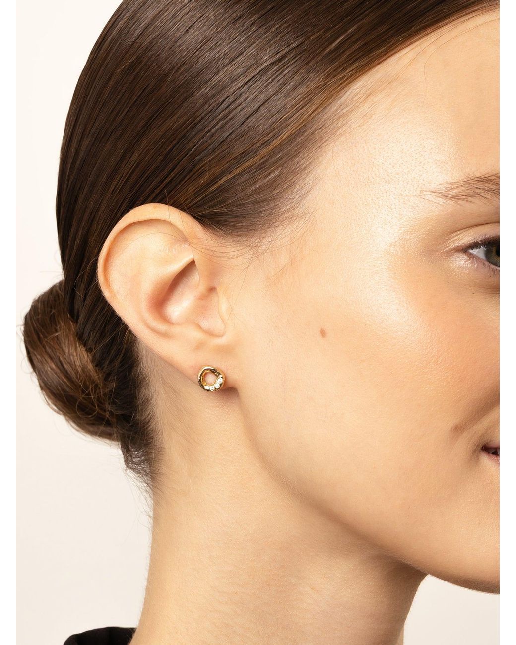 EVA REMENYI Metallic Aura Diamond Earrings 14K