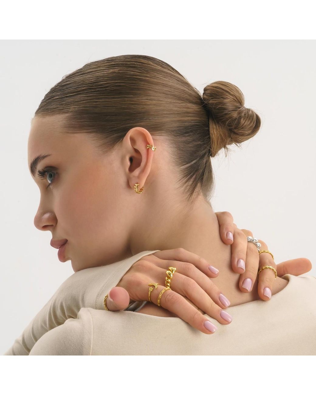 Elk & Bloom Metallic Promise Link Stacking Ring
