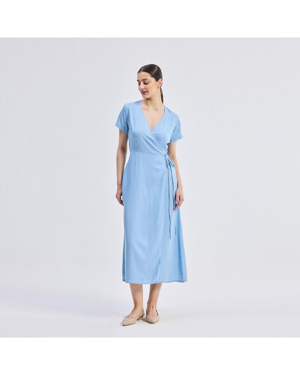 REISTOR Blue Maxi Wrap Dress