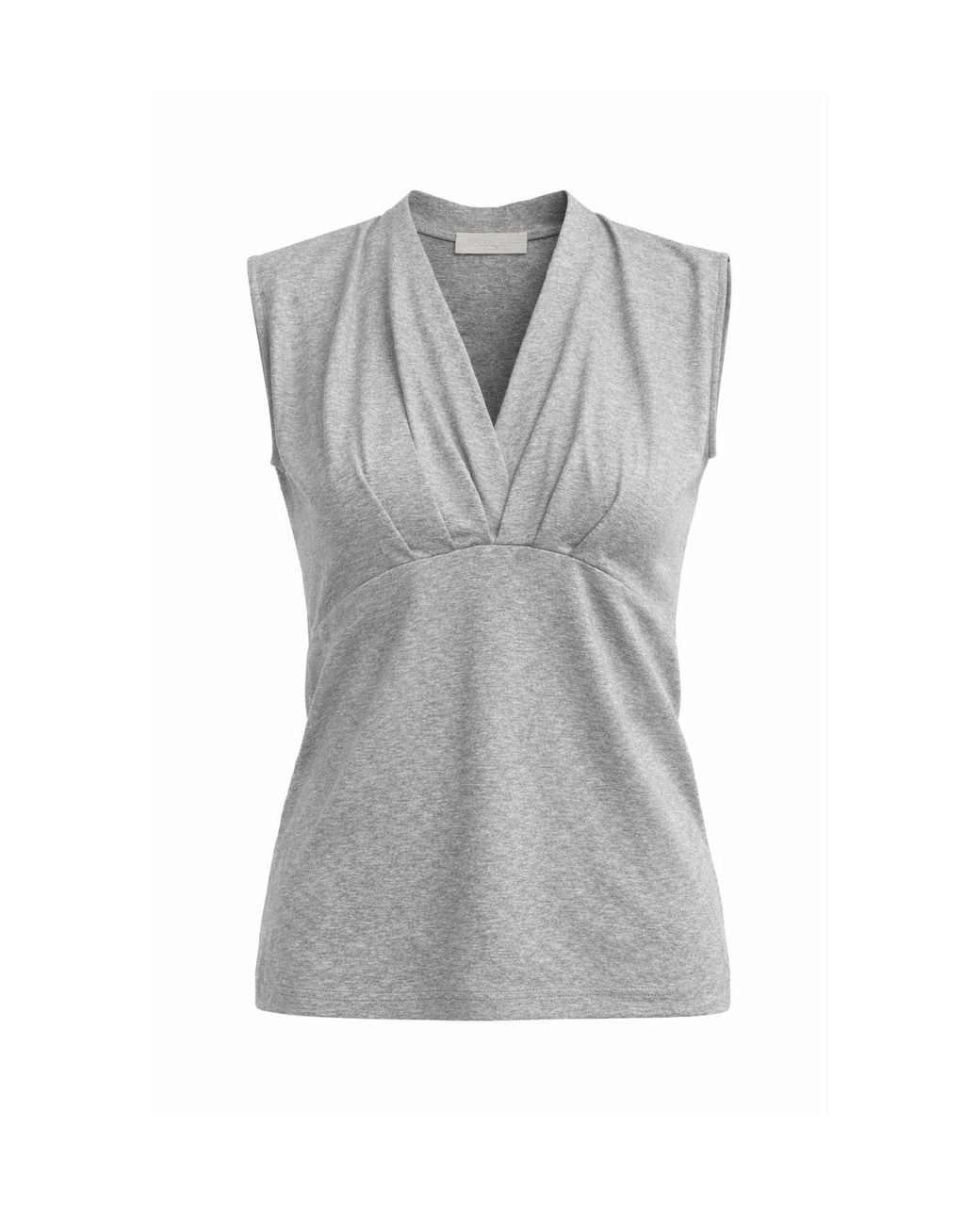 Conquista Gray Draped Empire Sleeveless Top