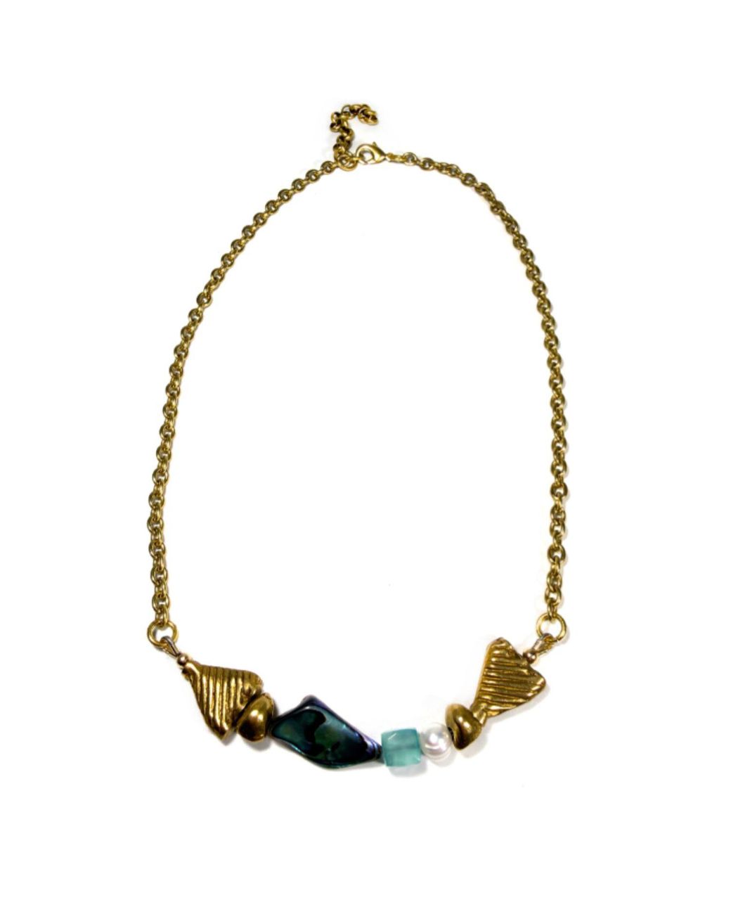 Rachel Nathan Multicolor Meridian Catch: Abalone Necklace