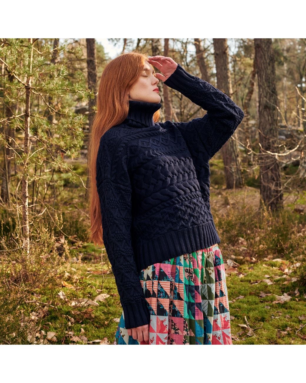 Gigi Knitwear Blue Cable Sweater