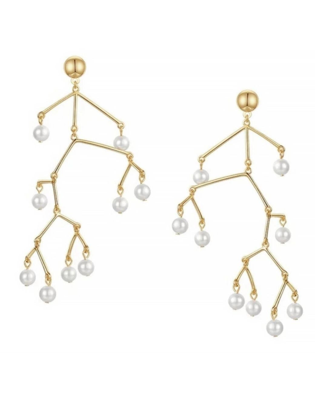 Studio Baloge Metallic Pearl Branches Earrings