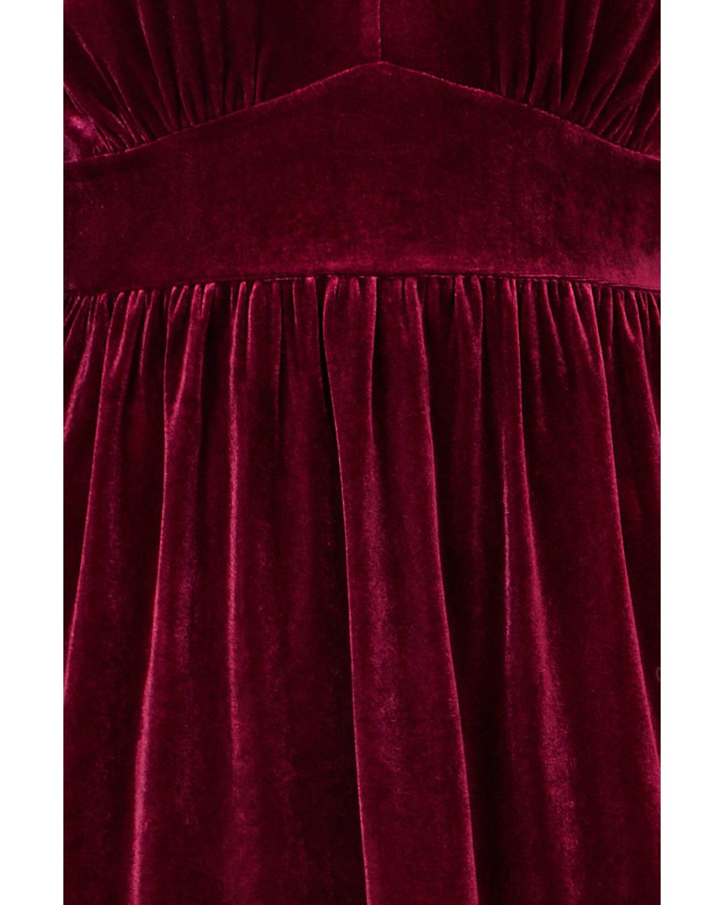 Yumi' Red Burgundy Velvet Long Sleeve Skater Dress