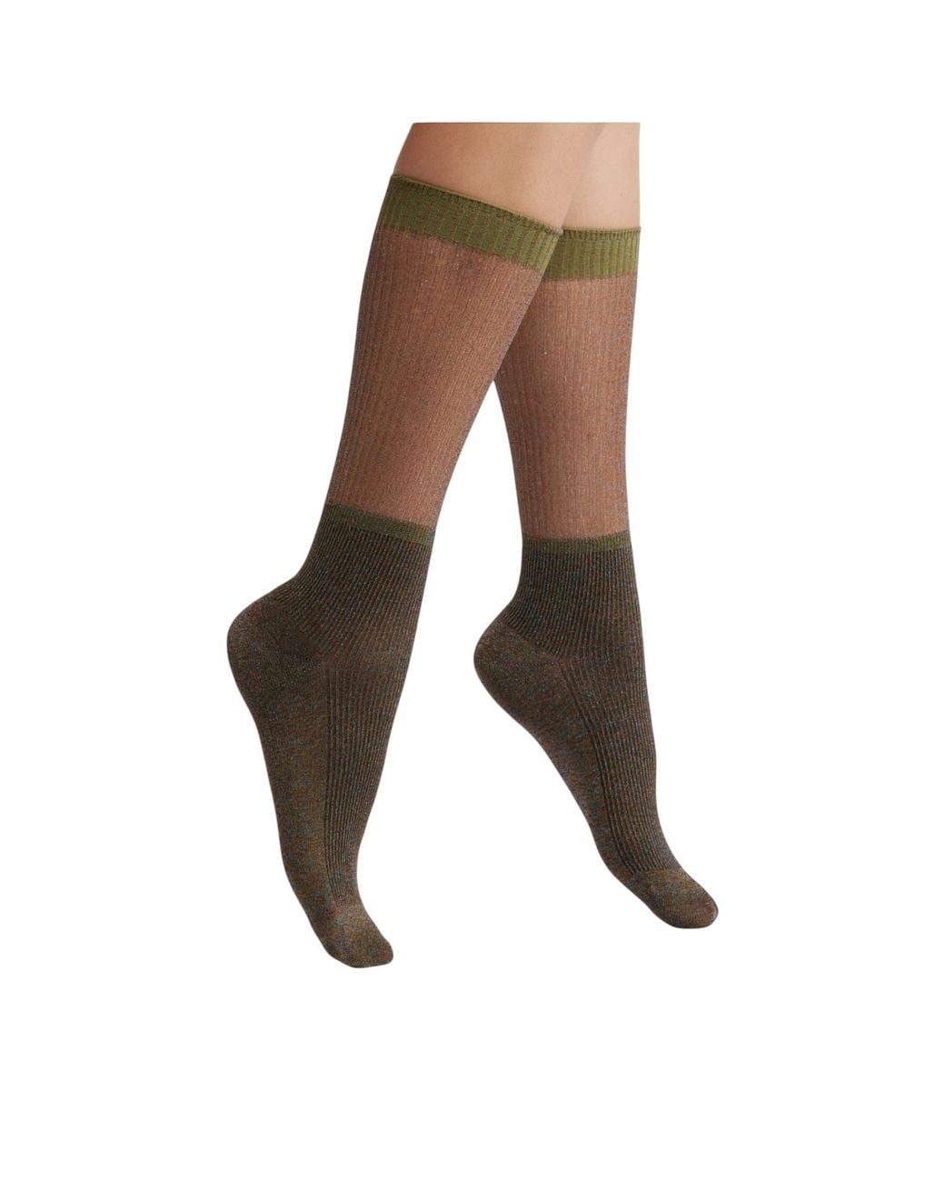 HIGH HEEL JUNGLE by KATHRYN EISMAN Brown Glitter Dance Socks