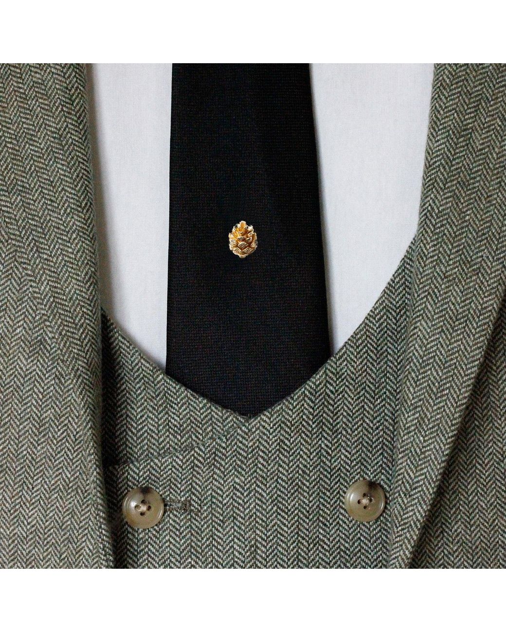 Lee Renee Metallic Baby Pine Cone Lapel Pin for men