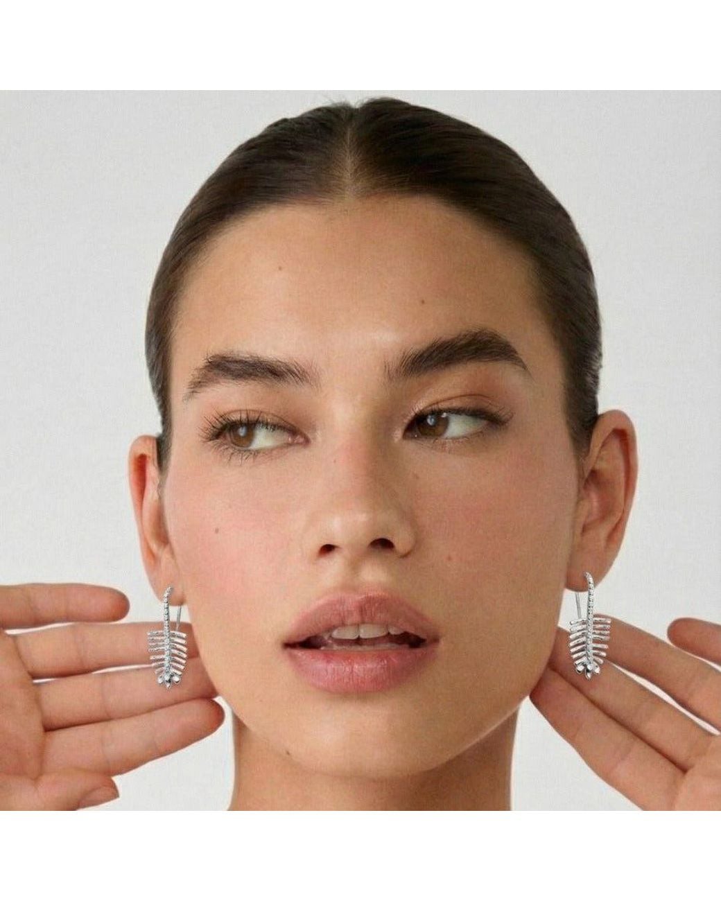 With Love Darling White Tulsi Leaf Earrings