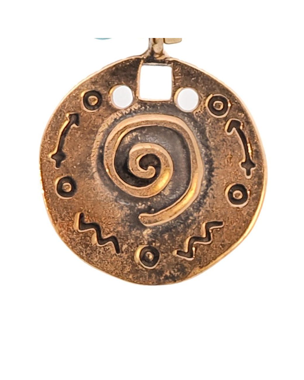 Ebru Jewelry Blue Om & Spiral Charm Beaded Choker Necklace