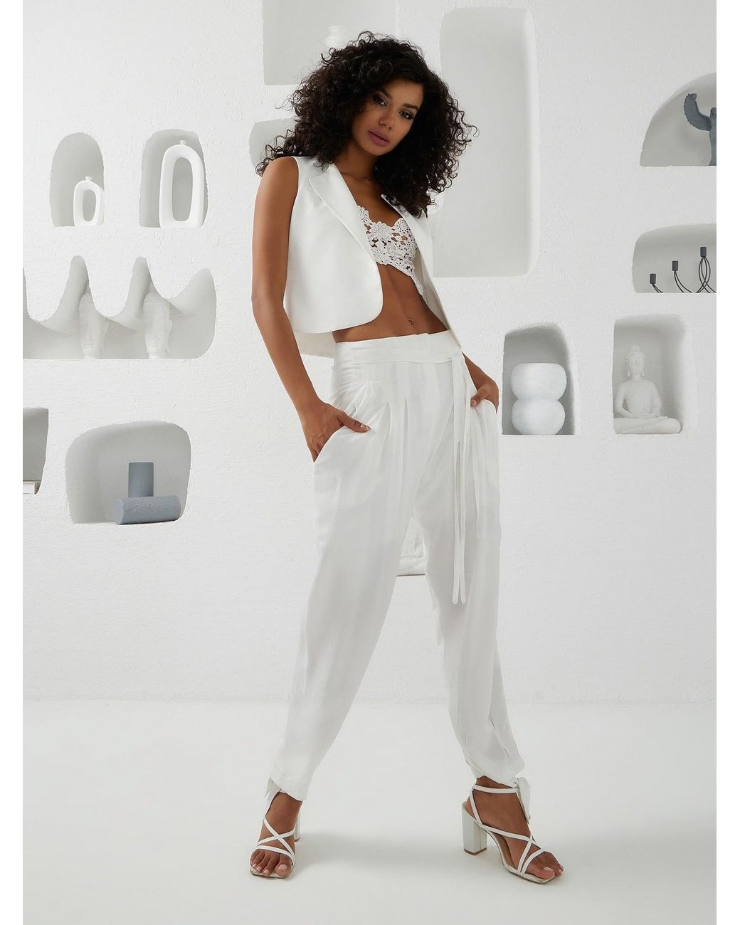 Lumina Eligma White The Arabesque Pants Ensemble