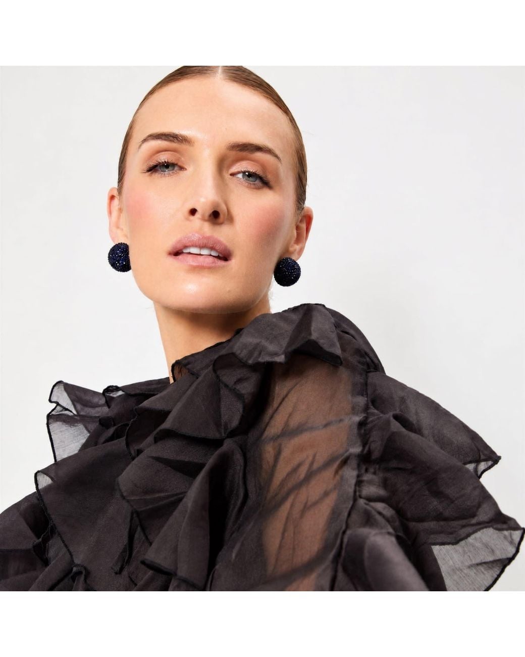PINAR OZEVLAT Blue Disco Pebble Earrings Sapphire