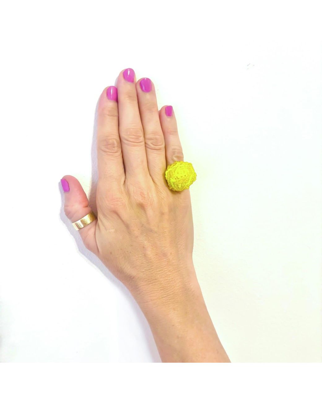 Dopamine Fix by Martina Nunez Yellow Knot Cocktail Ring