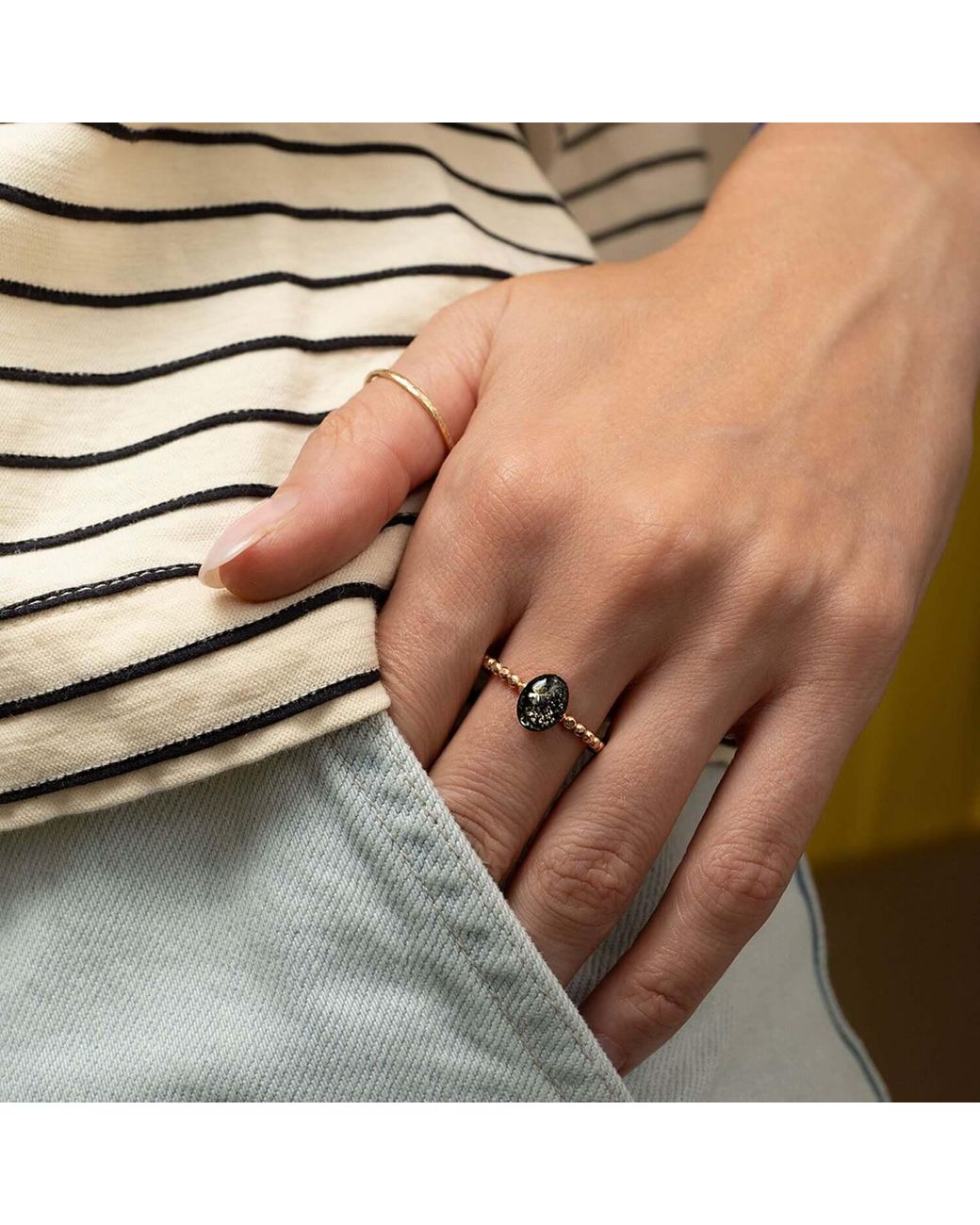 Kate Koel White Oval Galaxy Bubble Ring