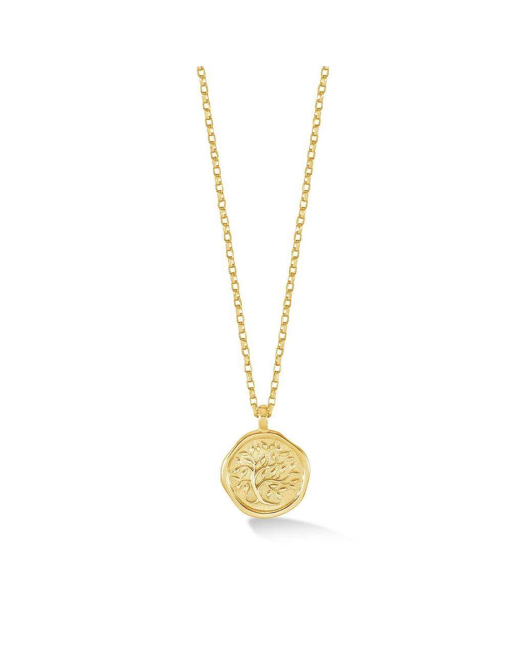 Dower & Hall Metallic Solid Tree Of Life Tiny Talisman Necklace