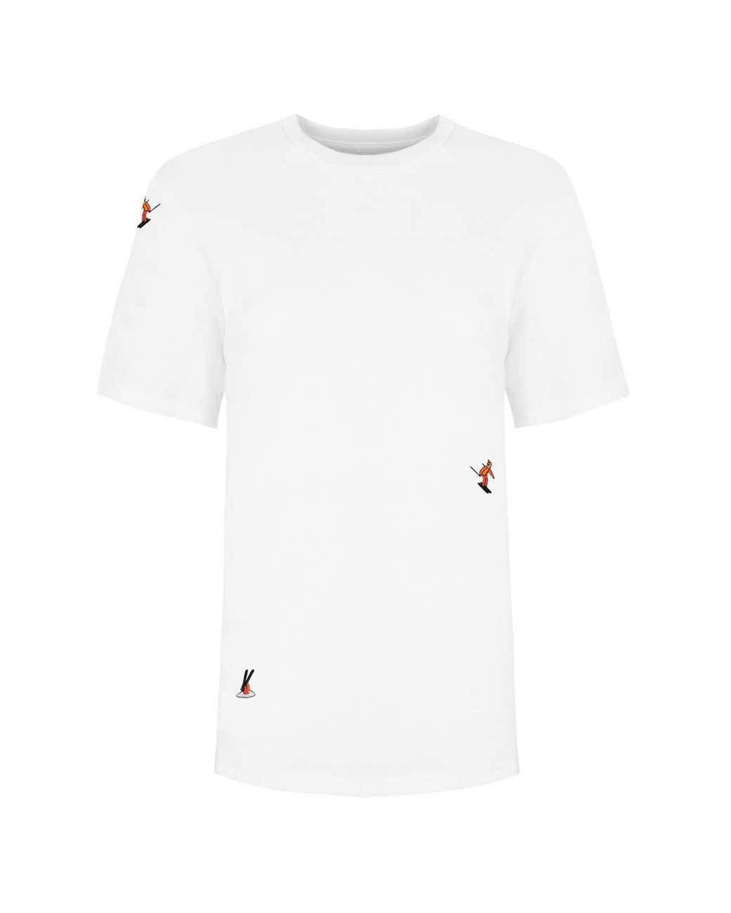 INGMARSON White Skiers Embroidered T-Shirt for men