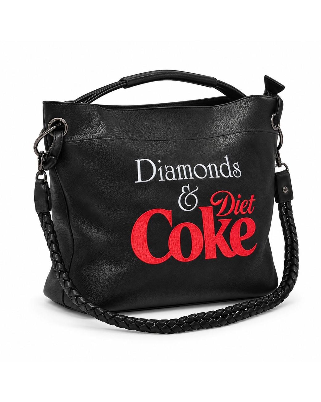 Lilly Loves Black Diet Coke & Diamonds Shoulder Bag