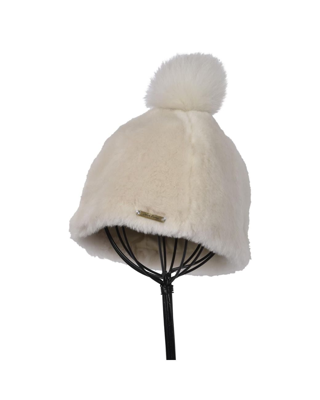 Owen Barry Gray Toscana Beanie Hat With Pom Ivory