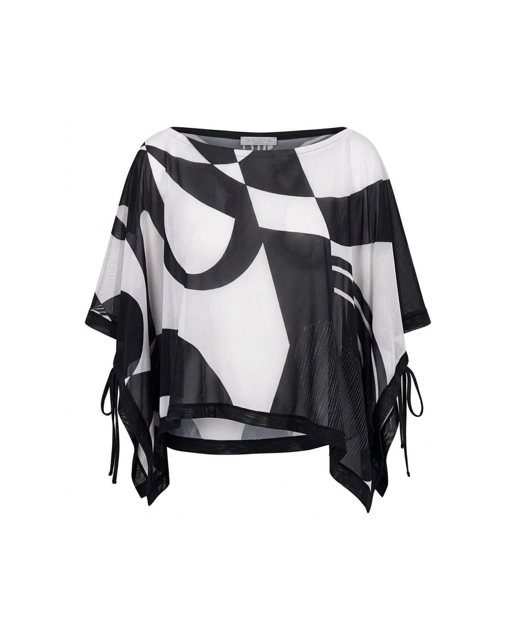 Serotone Swim Black Swim Cover Up Mesh Rectangle Top