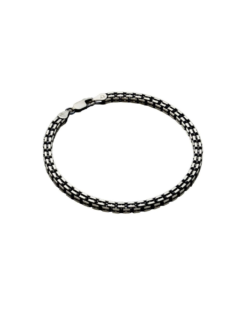 Posh Totty Designs Black Sterling Box Chain Bracelet for men