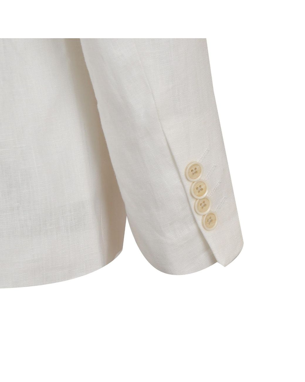 DAVID WEJ White Hugo Linen Double Breasted Blazer for men