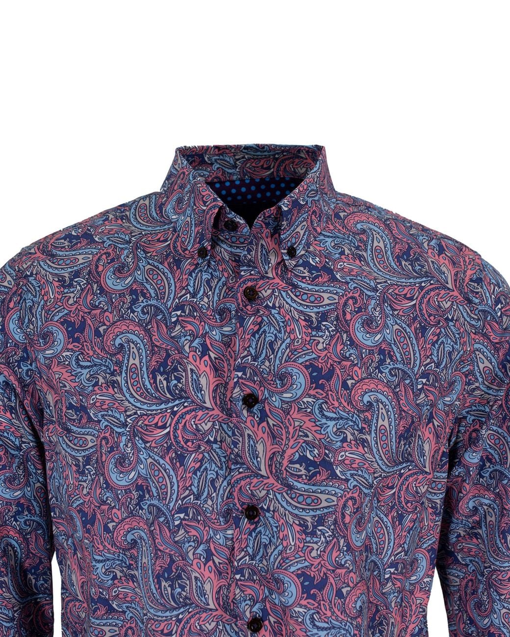 Lords of Harlech Blue Mitchell Paisley Goal Shirt for men