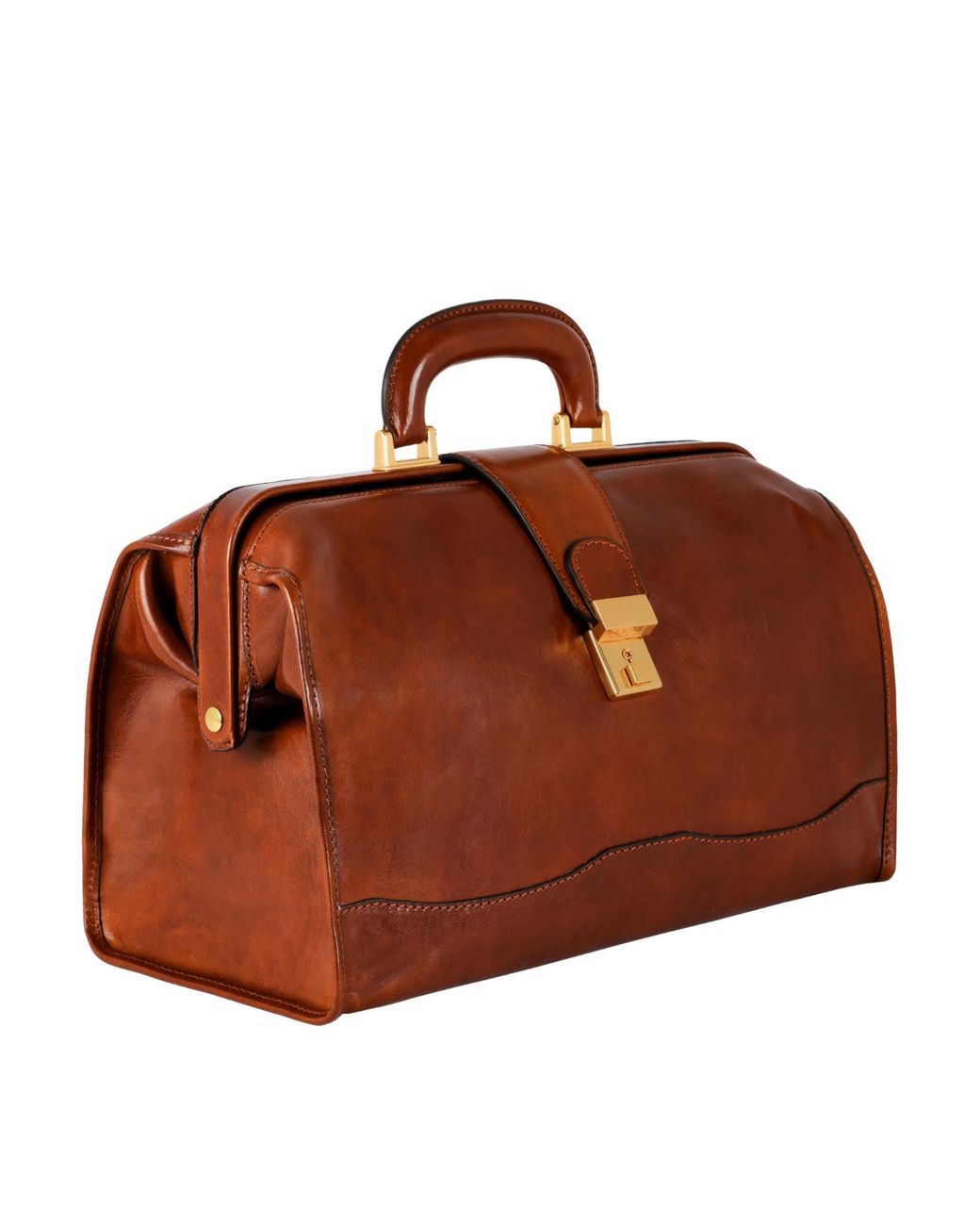 Time Resistance Brown Small Leather Doctor Bag For