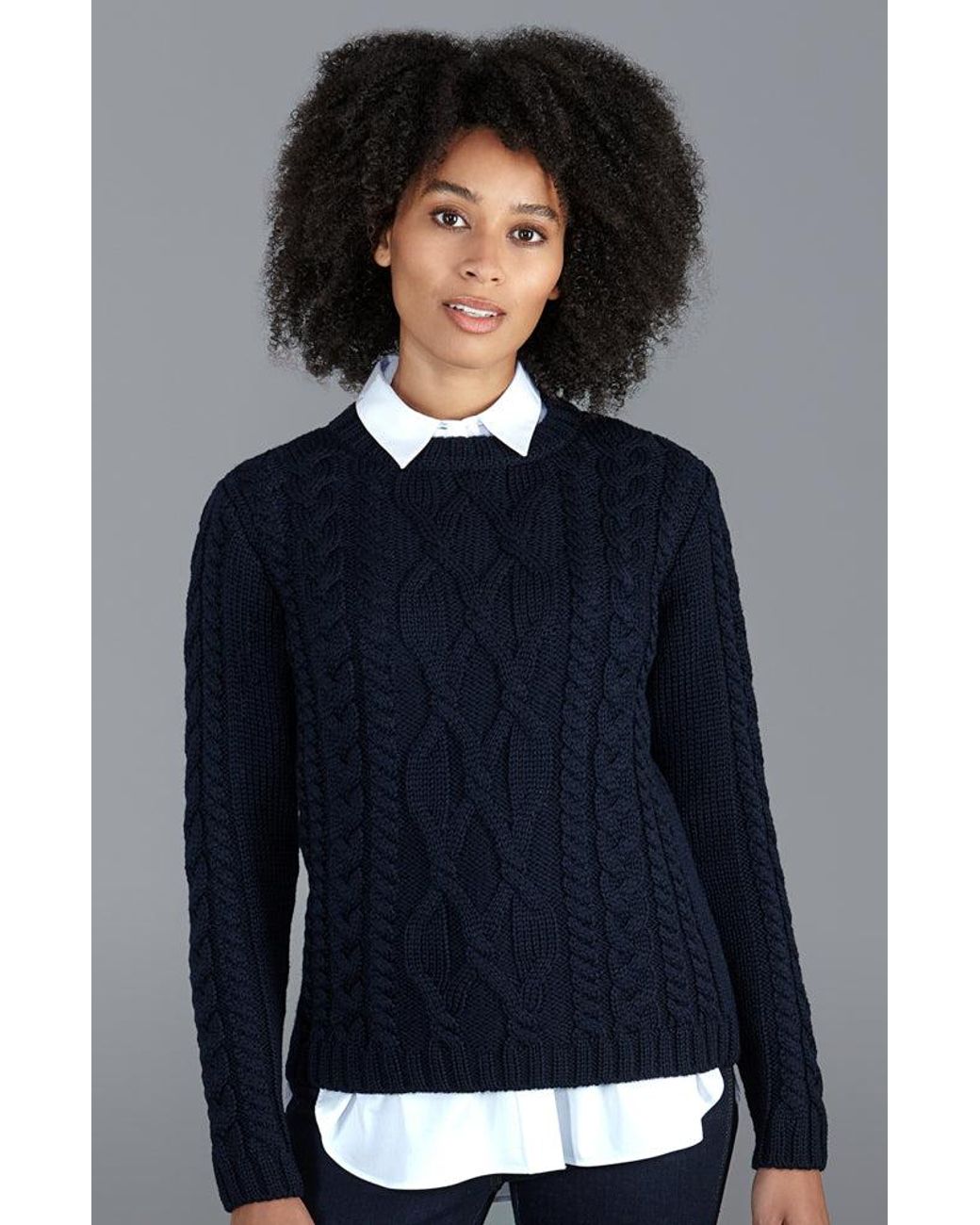 Paul James Knitwear S Chunky Megan Merino Wool Cable Jumper in Blue | Lyst  UK
