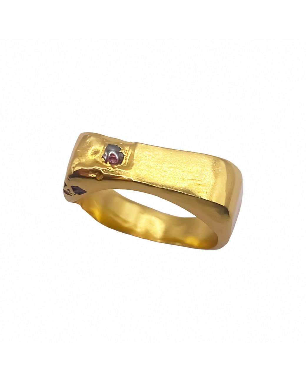 Moca Jewellery Yellow Grace Bow Gem Ring Vermeil Gem Stone