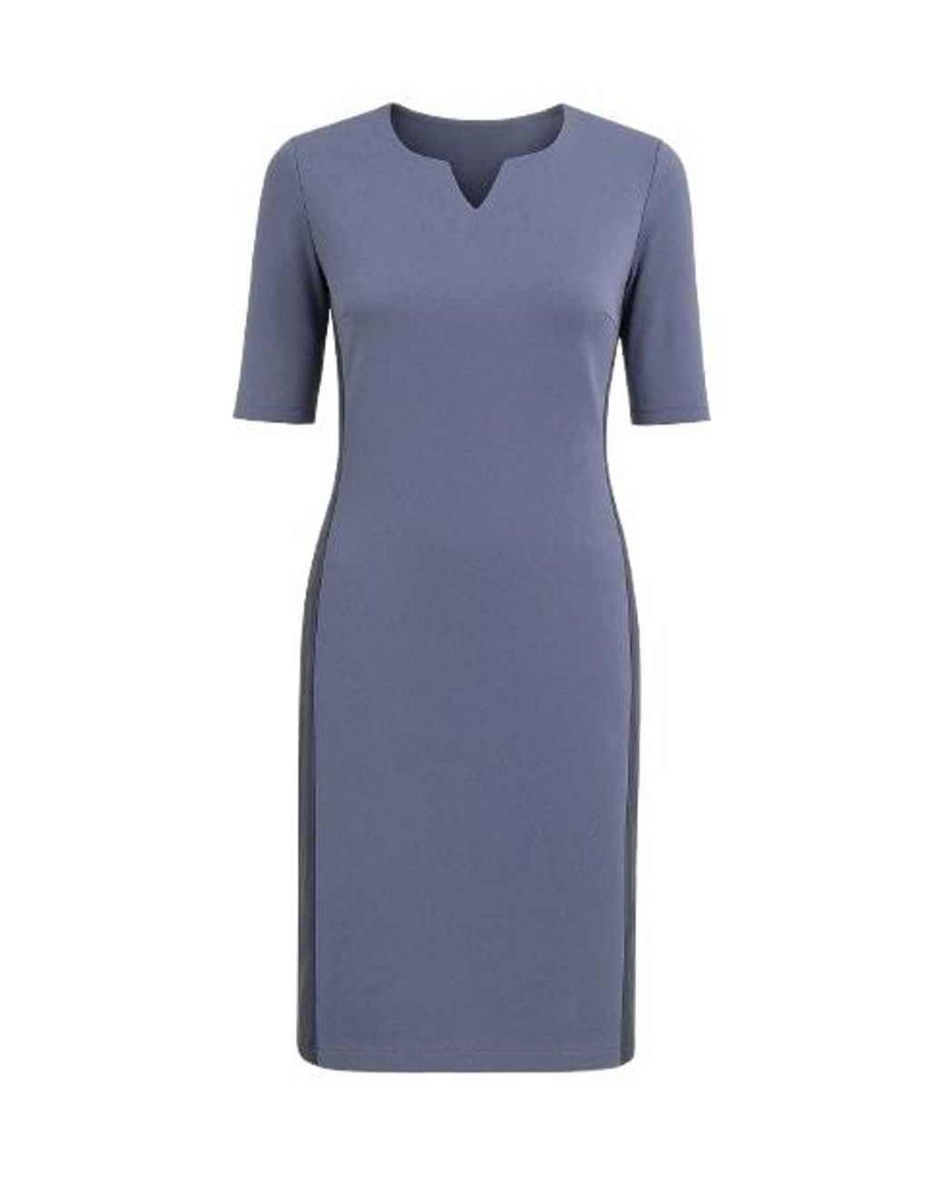 Conquista Blue Stretch Fabric Shift Dress