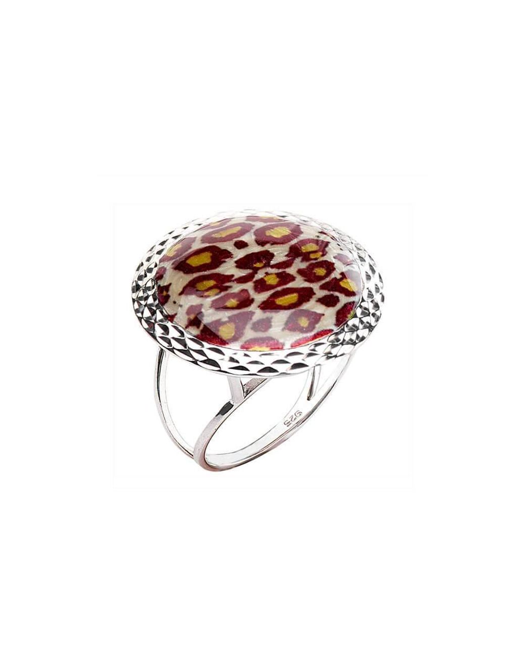 Gold & Honey White Leopard Ring