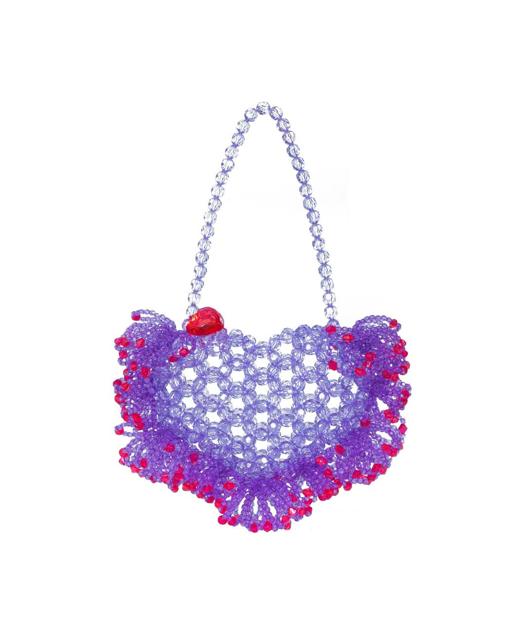 Tillie Beads Purple Sweetheart Bead Bag