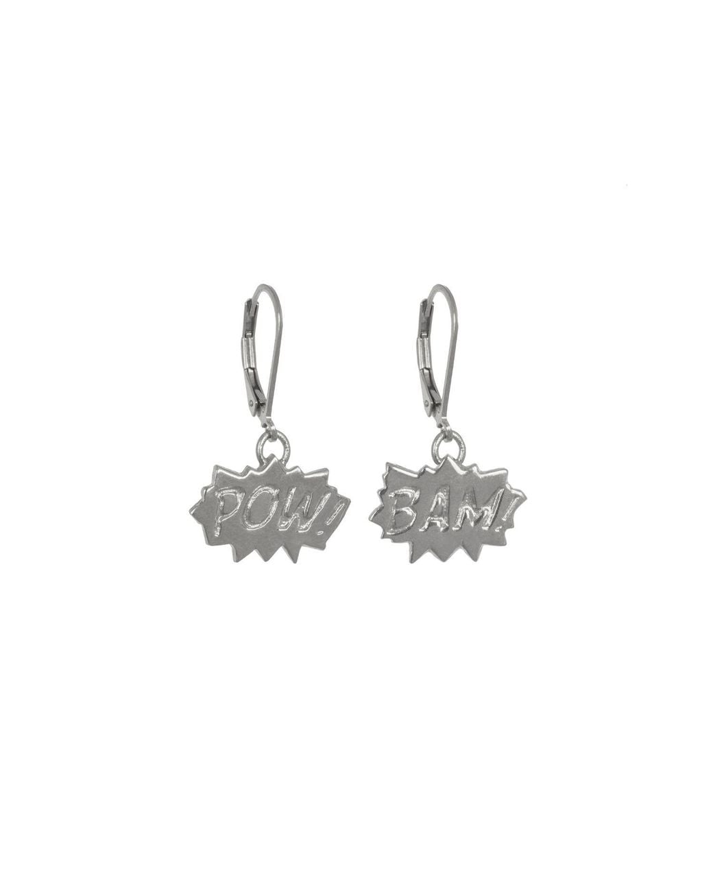 Edge Only White Pow! & Bam! Drop Earrings Sterling