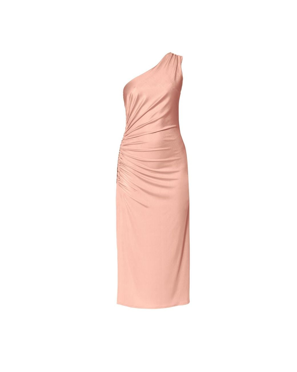 AGGI by HALEWSKI Pink Clara Cameo Rose Asymmetric Midi Dress