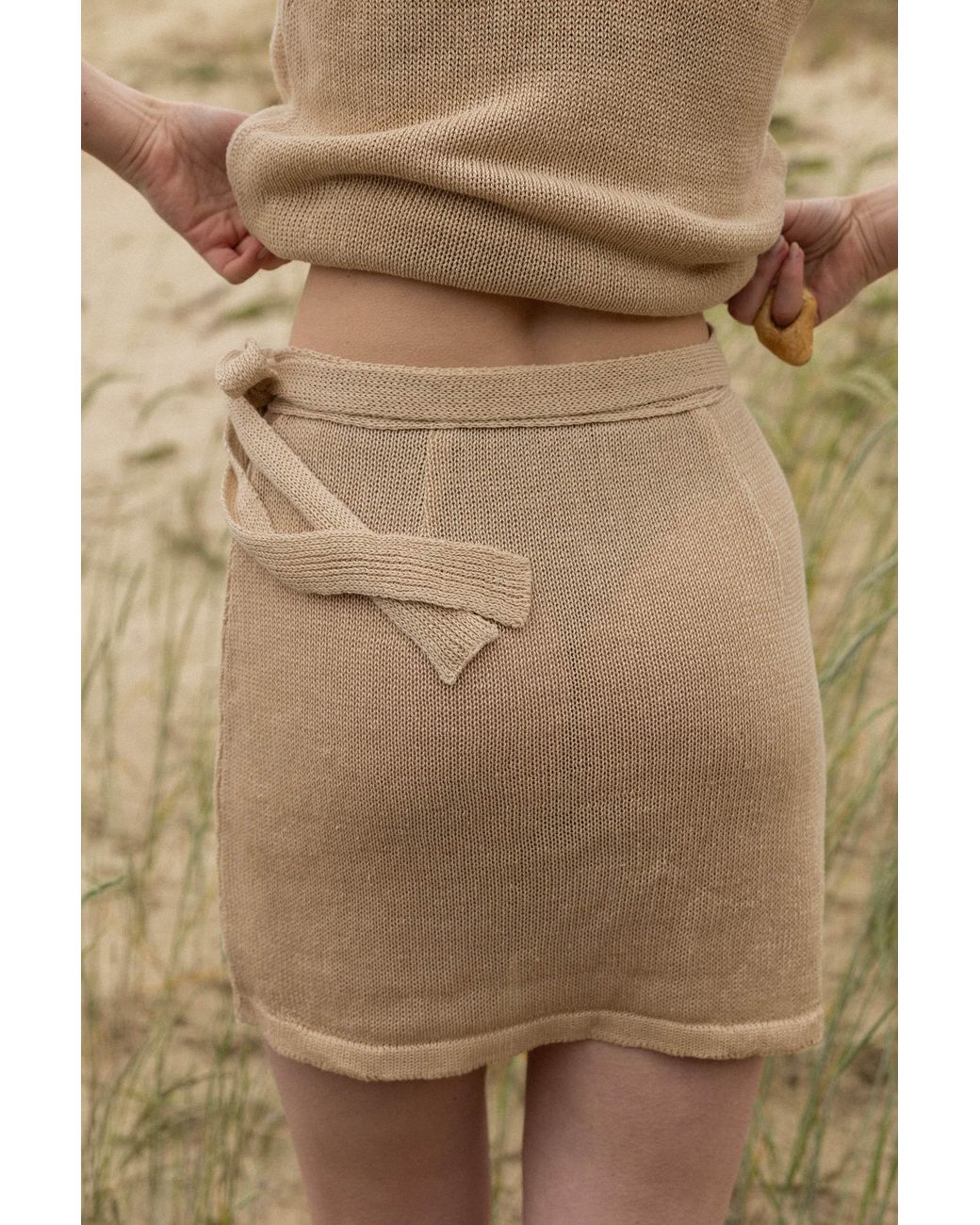 SALANIDA Natural Neutrals Mare 100% Linen Wrap Skirt Sand