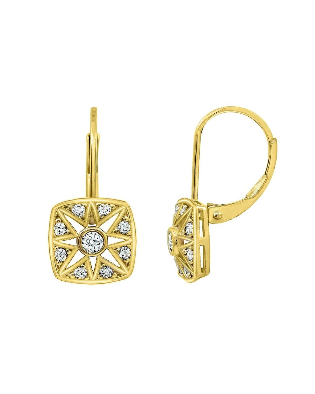 Diamonbliss Metallic Marilyn Monroe Vintage Square Leverback Earrings