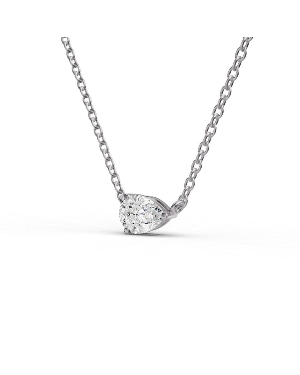 SEREIA OFFICIAL Metallic 14K 0.25 Ct Lab Grown Pear Shape Diamond Pendant