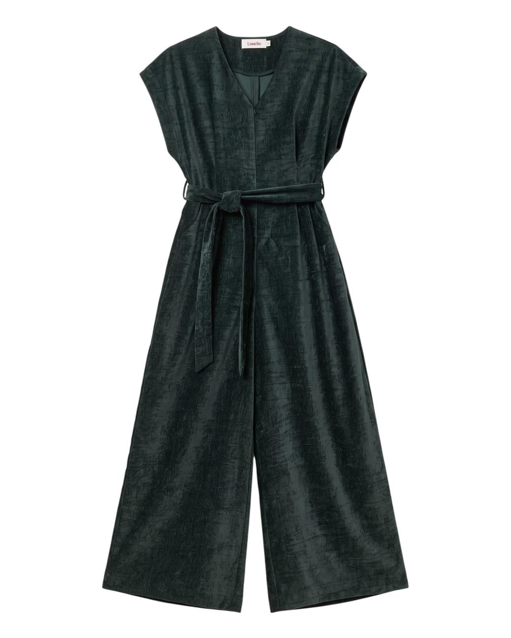 Louche Green Phoenix Matte Velvet Jumpsuit