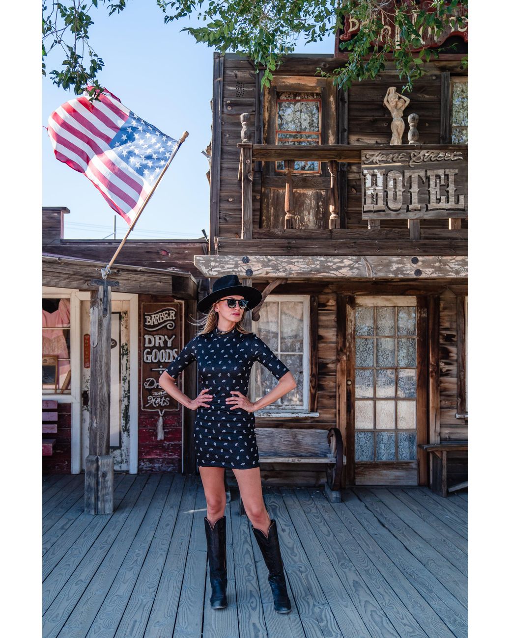 Jennafer Grace Black Paisley Villain Mockneck Mini Dress