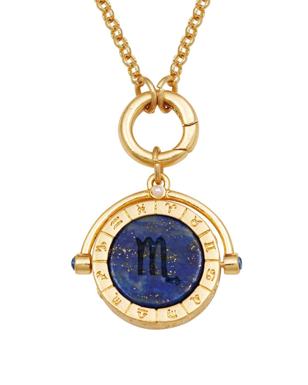 Fable England Metallic Scorpio Zodiac Spinner Necklace