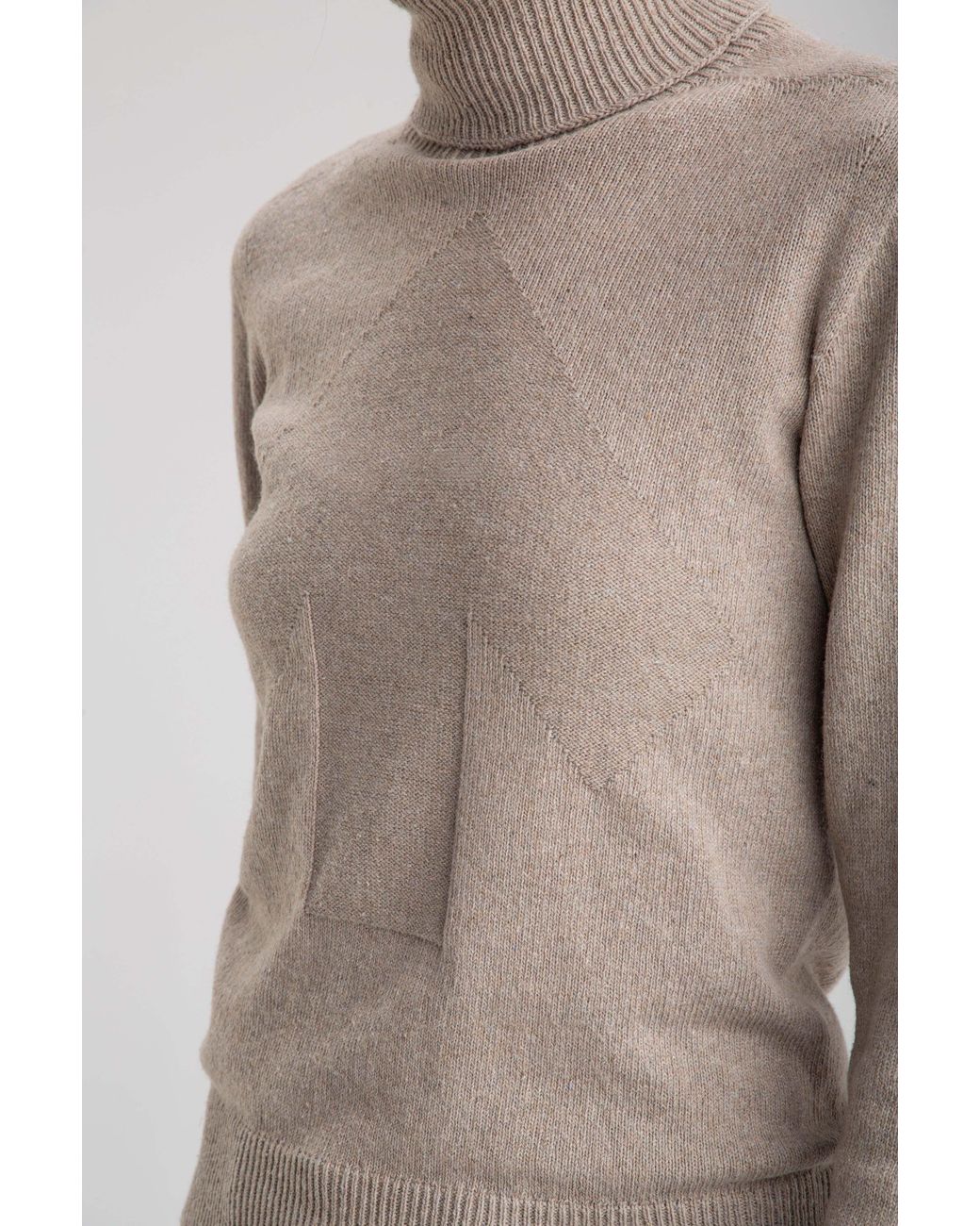 Reet Aus Green Neutrals Seamless Turtleneck Sweater