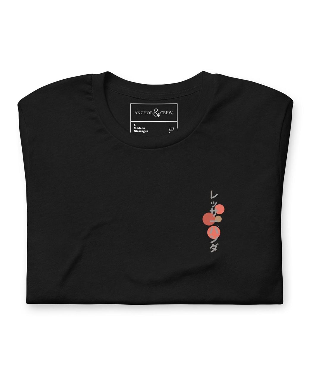 Anchor and Crew Black Six Panda Japan Era Organic Cotton T-Shirt for men