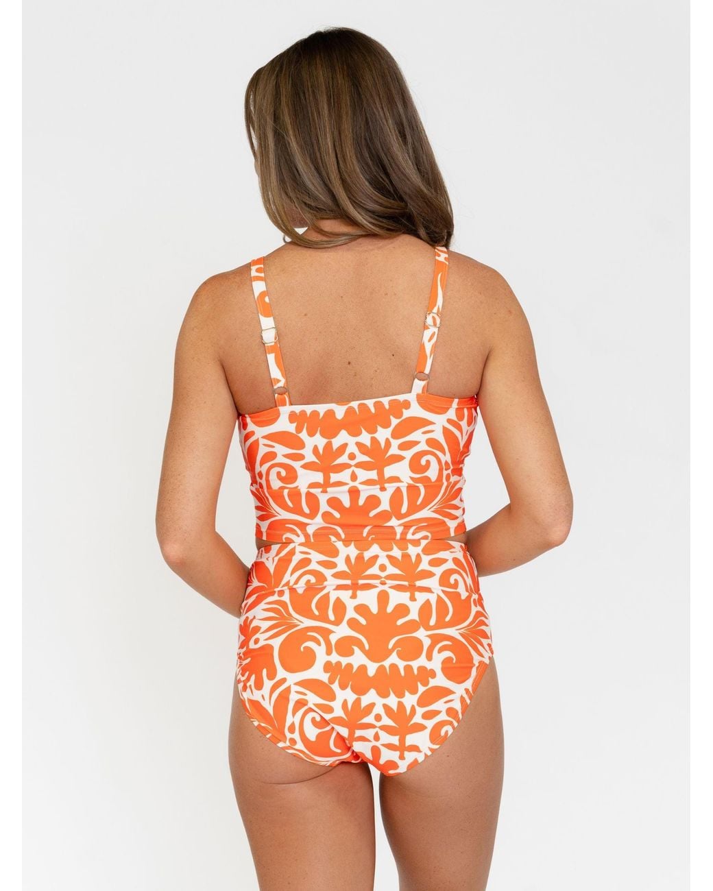 Lime Ricki Swimwear Orange Terracotta High-Waist Bottom