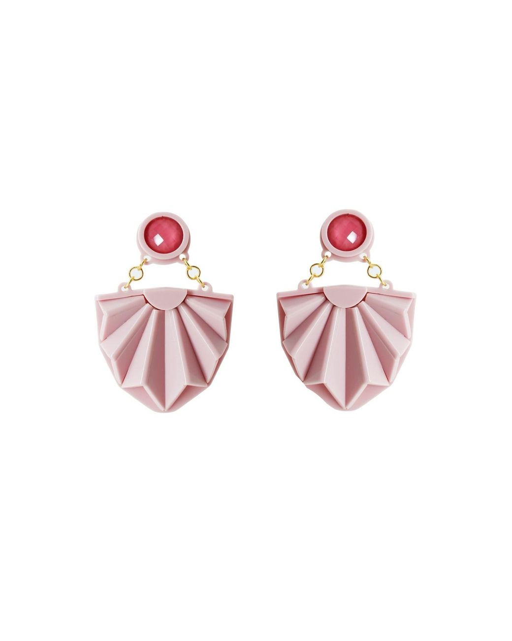 Gissa Bicalho Pink Handmade Acrylic Earring Pendant Papyrus Candy