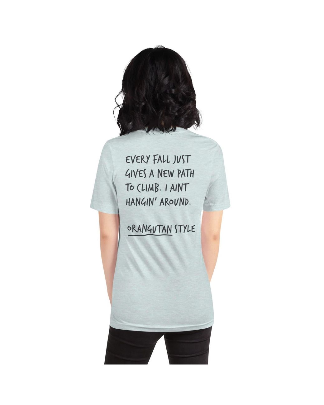 Anchor and Crew Blue Ice Think Ocean Orangutan Aspirations Cotton Embroidered T-Shirt