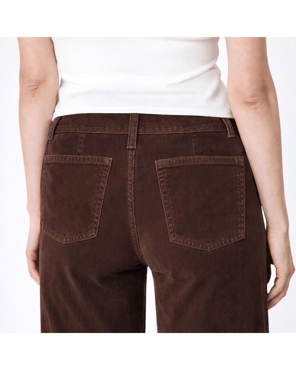 NOEND Brown Dina High Waisted Wide Corduroy